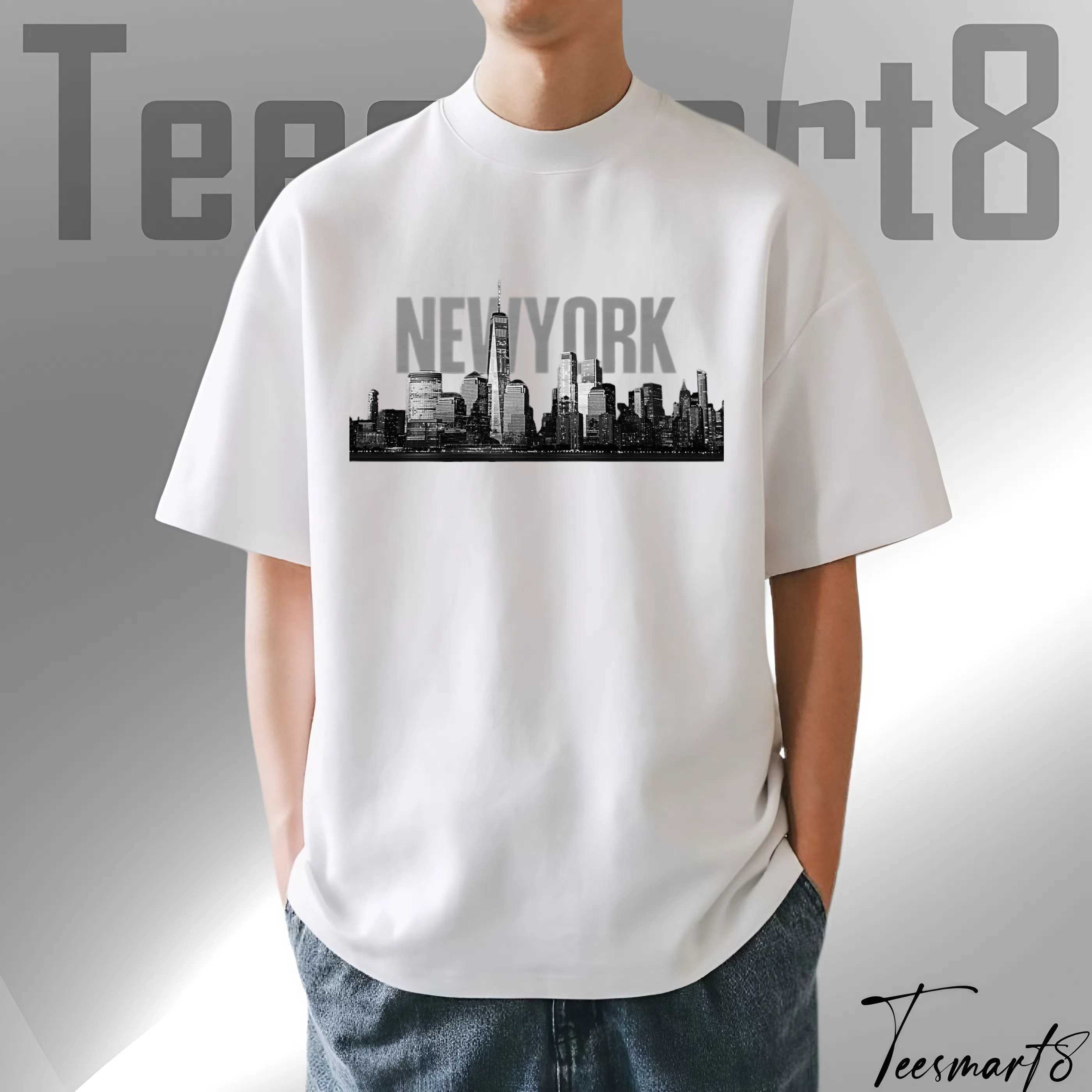 New York City Skyline T-Shirt – Statue Of Liberty Urban Streetwear Tee